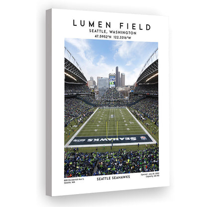 Lumen Field, Seattle Seahawks Football Stadium Wall Art Print, Sport Art Print, Canvas Prints Wall Art, Man Cave Decor