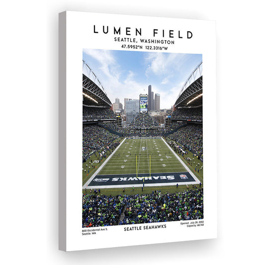 Lumen Field, Seattle Seahawks Football Stadium Wall Art Print, Sport Art Print, Canvas Prints Wall Art, Man Cave Decor