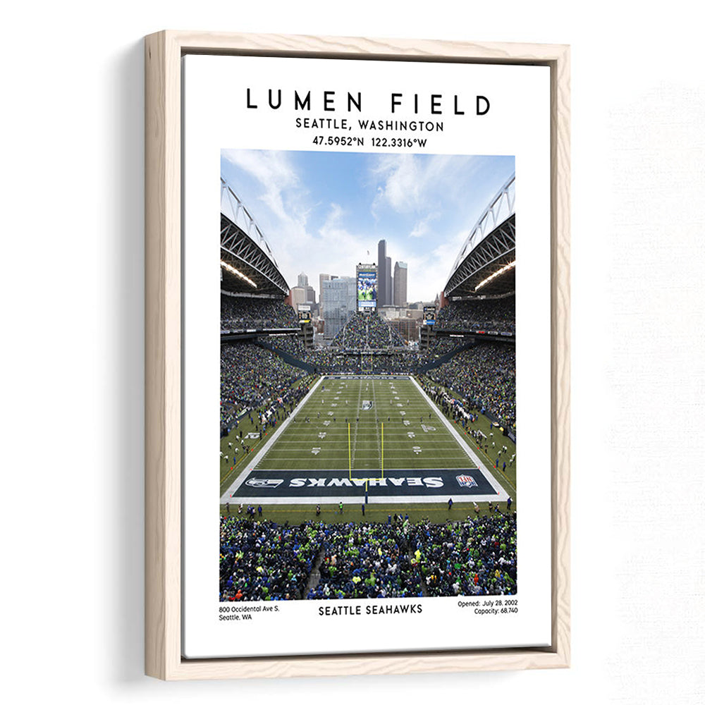 Lumen Field, Seattle Seahawks Football Stadium Wall Art Print, Sport Art Print, Framed Canvas Prints Wall Art