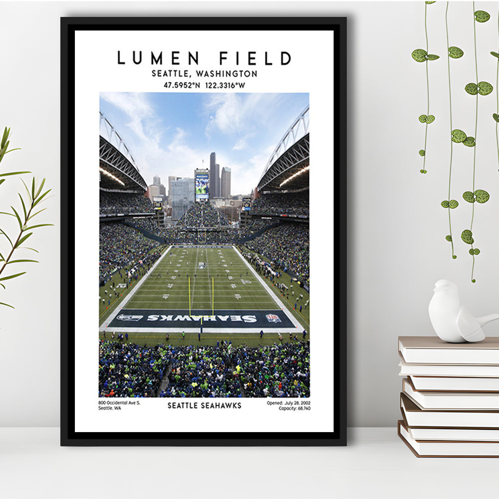 Lumen Field, Seattle Seahawks Football Stadium Wall Art Print, Sport Art Print, Framed Canvas Prints Wall Art