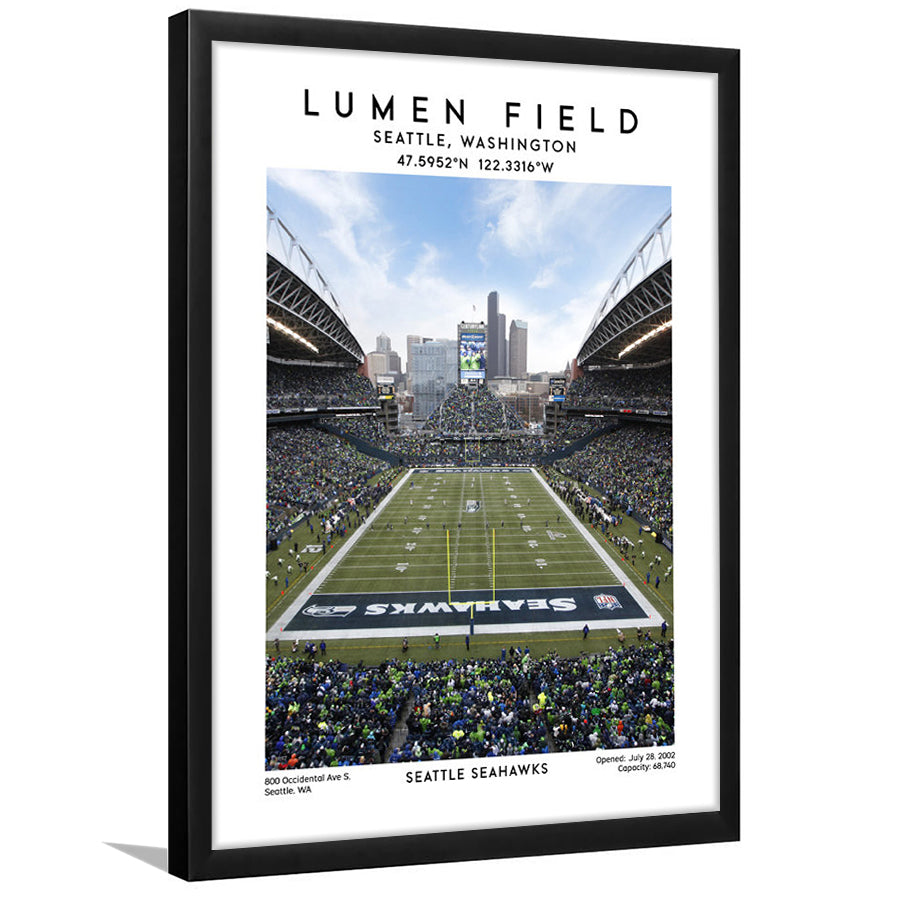 Lumen Field, Seattle Seahawks Football Stadium Wall Art Print, Sport Art Print, Framed Art Prints Wall Decor