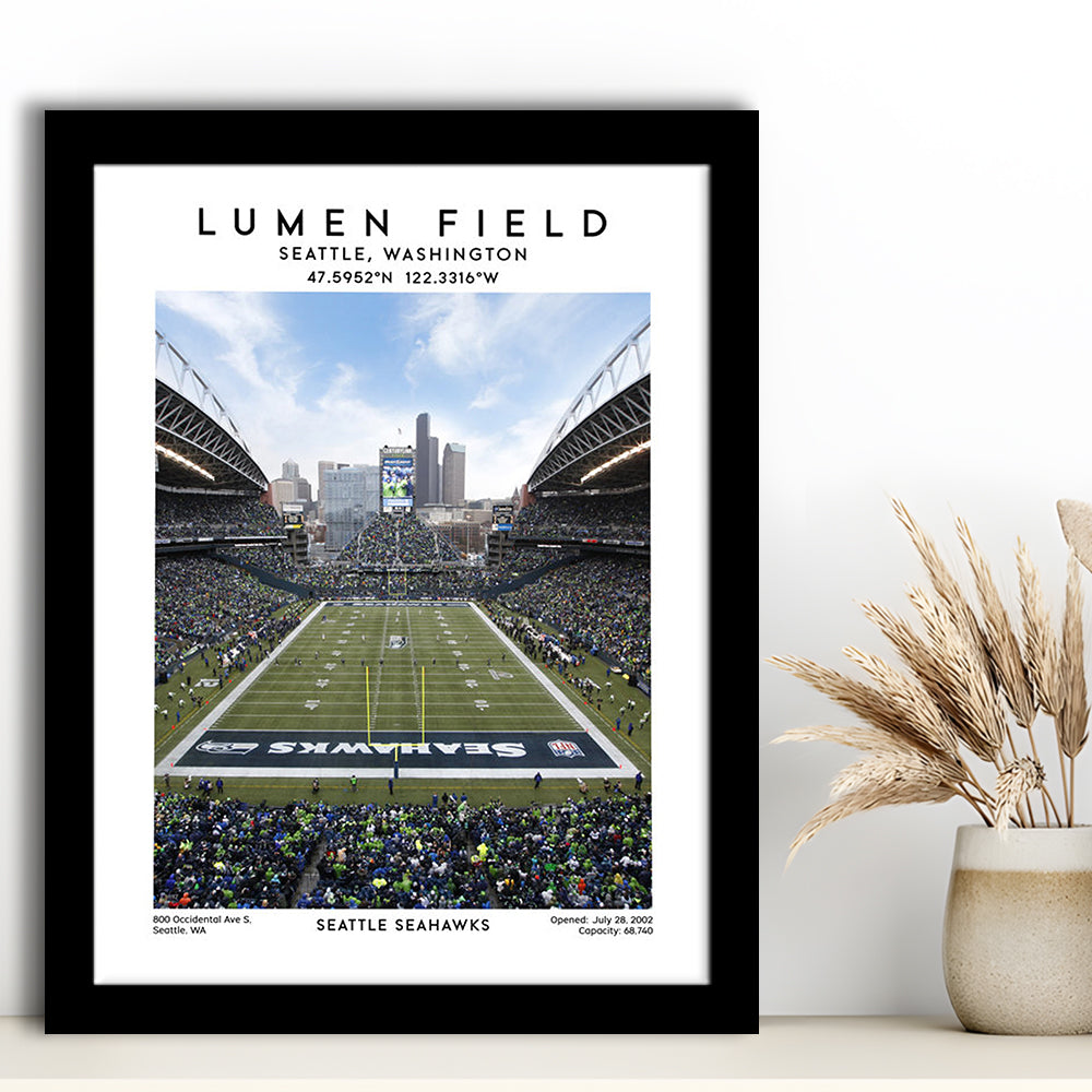 Lumen Field, Seattle Seahawks Football Stadium Wall Art Print, Sport Art Print, Framed Art Prints Wall Decor