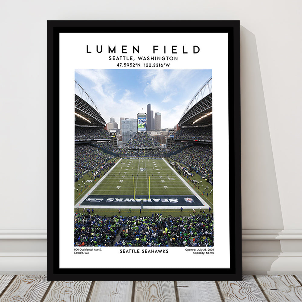 Lumen Field, Seattle Seahawks Football Stadium Wall Art Print, Sport Art Print, Framed Canvas Prints Wall Art