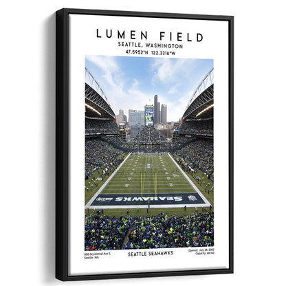 Lumen Field, Seattle Seahawks Football Stadium Wall Art Print, Sport Art Print, Framed Canvas Prints Wall Art