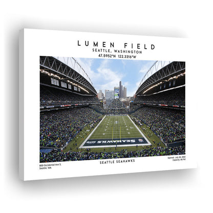 Lumen Field Print, Seattle Seahawks Football Stadium Wall Art, Sport Art Print, Canvas Print Wall Art, Man Cave Gift