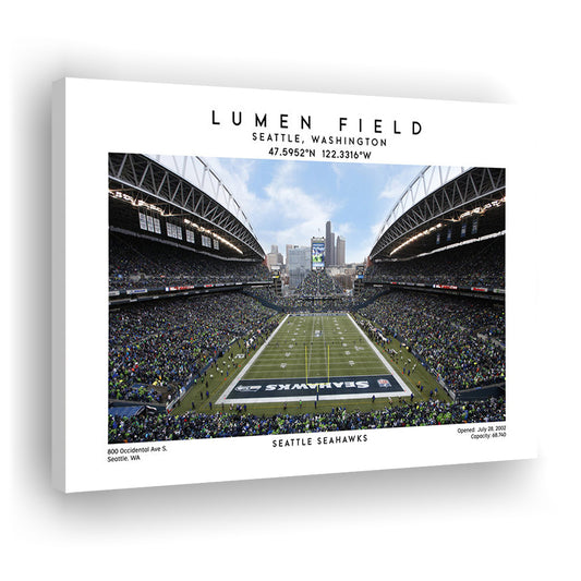Lumen Field Print, Seattle Seahawks Football Stadium Wall Art, Sport Art Print, Canvas Print Wall Art, Man Cave Gift