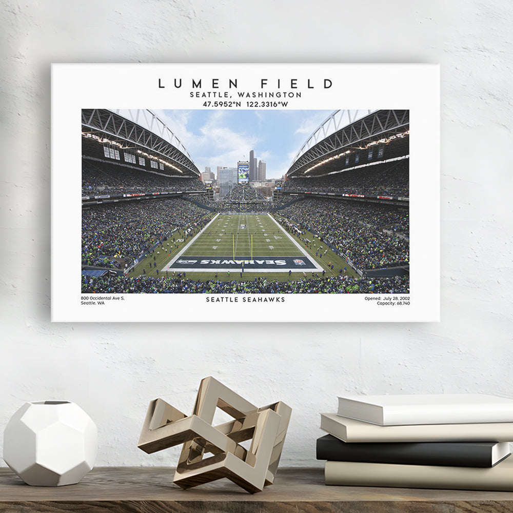 Lumen Field Print, Seattle Seahawks Football Stadium Wall Art, Sport Art Print, Canvas Print Wall Art, Man Cave Gift
