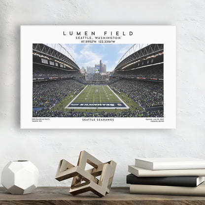 Lumen Field Print, Seattle Seahawks Football Stadium Wall Art, Sport Art Print, Canvas Print Wall Art, Man Cave Gift