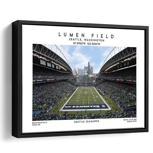 Lumen Field Print, Seattle Seahawks Football Stadium Wall Art, Sport Art Print, Framed Canvas Print Wall Art
