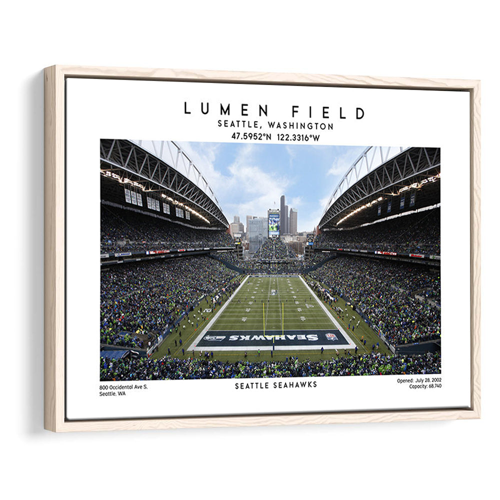 Lumen Field Print, Seattle Seahawks Football Stadium Wall Art, Sport Art Print, Framed Canvas Print Wall Art