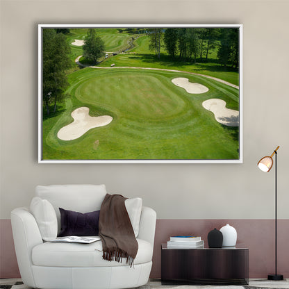 Luxurious Beautiful Golf Course Chamonix, France, Floating Framed Canvas Print Wall Art