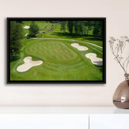 Luxurious Beautiful Golf Course Chamonix, France, Floating Framed Canvas Print Wall Art