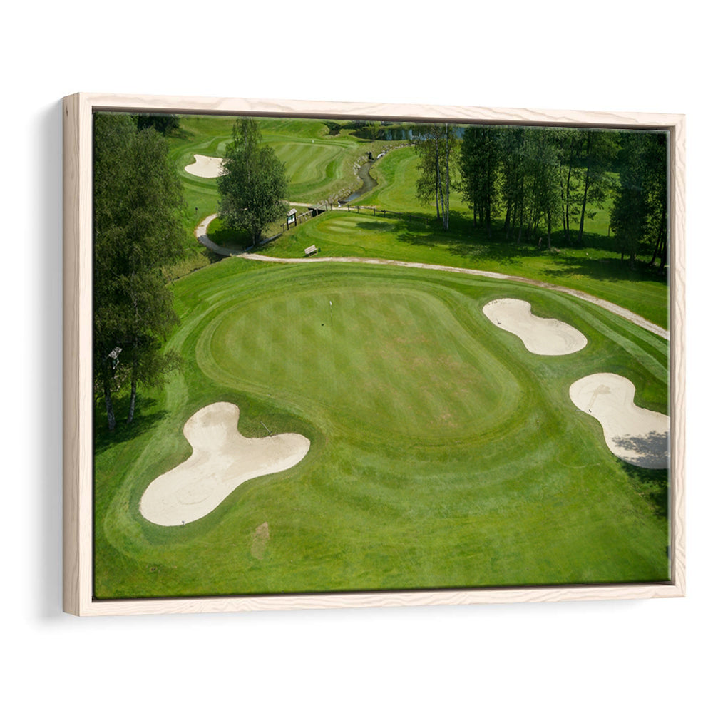 Luxurious Beautiful Golf Course Chamonix, France, Floating Framed Canvas Print Wall Art