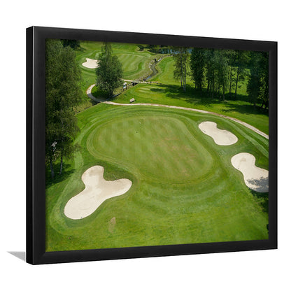 Luxurious Beautiful Golf Course Chamonix, France, Framed Art Print Wall Decor, Picture Framed