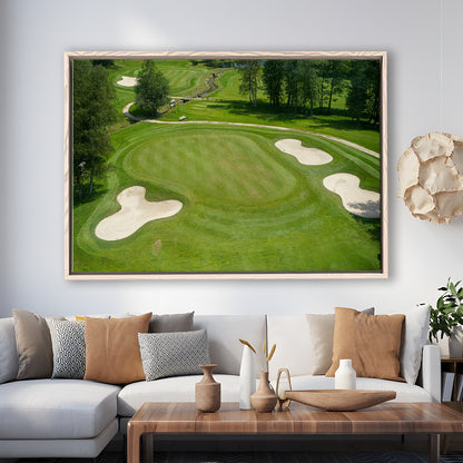 Luxurious Beautiful Golf Course Chamonix, France, Floating Framed Canvas Print Wall Art