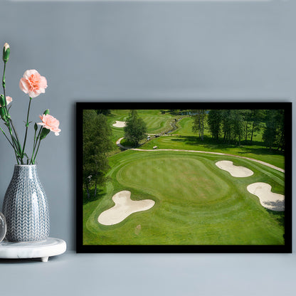 Luxurious Beautiful Golf Course Chamonix, France, Framed Art Print Wall Decor, Picture Framed