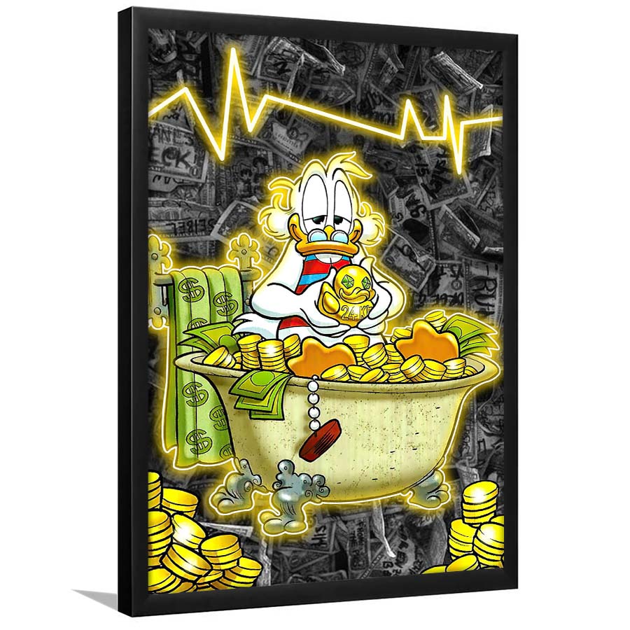 Luxury Life Of Scrooge McDuck, Framed Art Print, Picture Framed Wall Art Decor