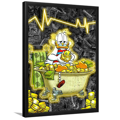 Luxury Life Of Scrooge McDuck, Framed Art Print, Picture Framed Wall Art Decor