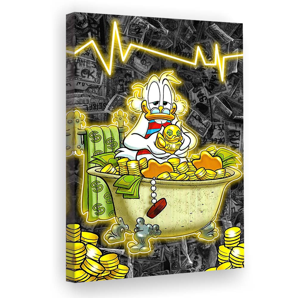 Luxury Life Of Scrooge McDuck, Canvas Print, Luxury Wall Art Decor, Modern Art