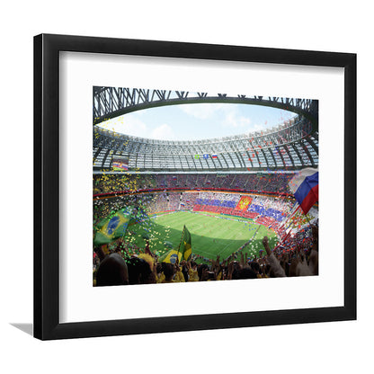 Luzhniki Stadium, Stadium Canvas, Sport Art, Fan Gifts, White Border Framed Art Print Wall Decor