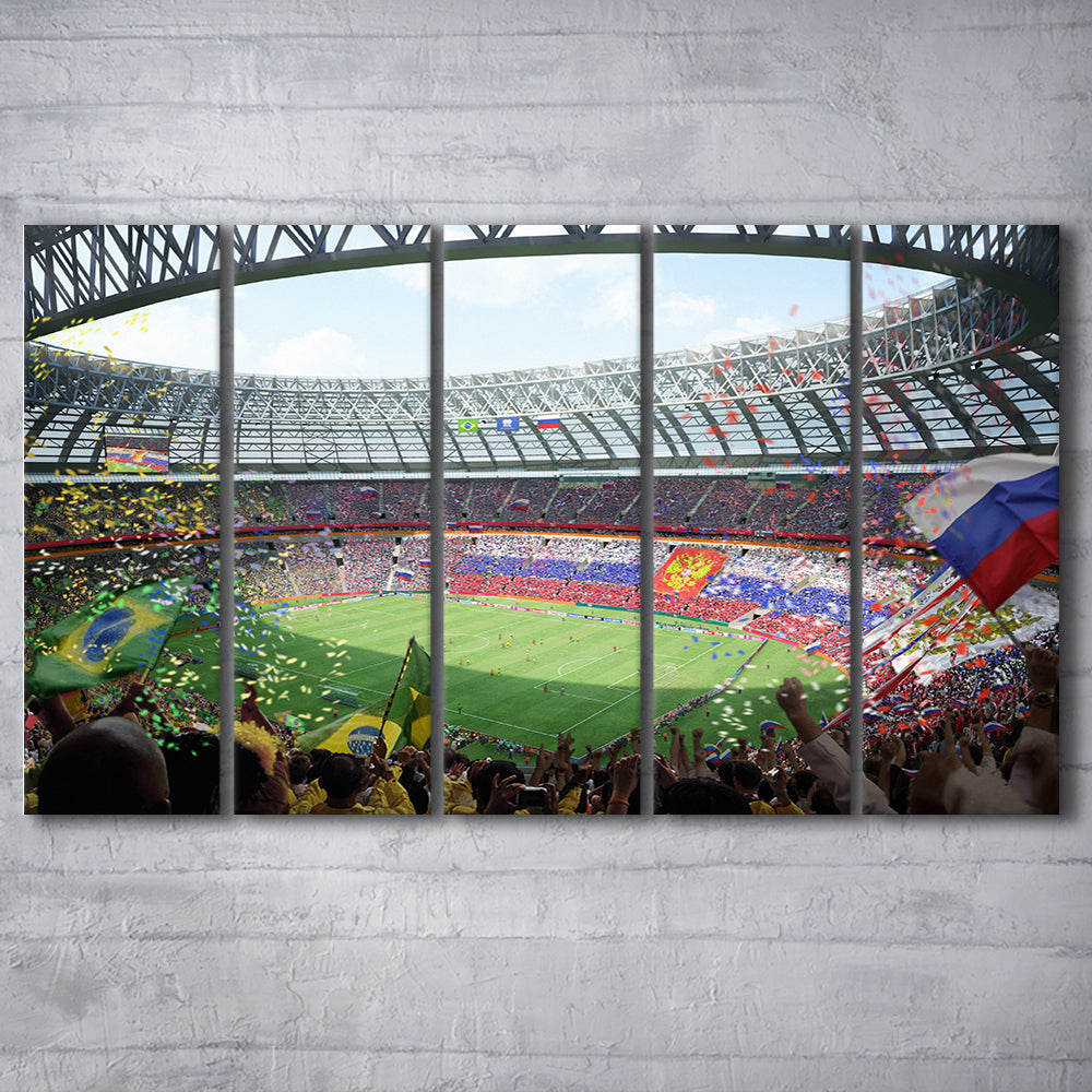 Luzhniki Stadium, Stadium Canvas, Sport Art, Fan Gifts, 5 Panel B, Extra Large Canvas, Canvas Print Wall Art
