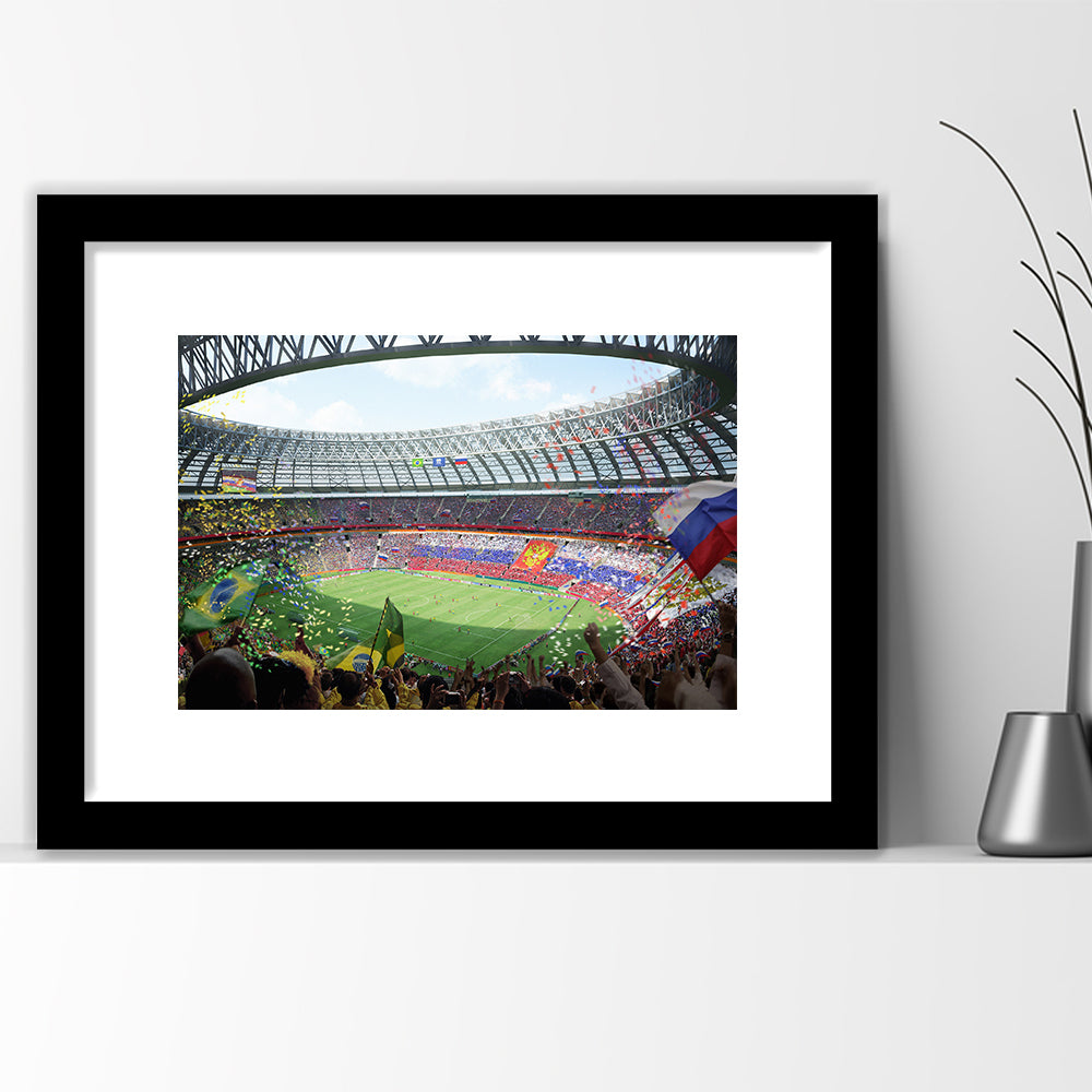 Luzhniki Stadium, Stadium Canvas, Sport Art, Fan Gifts, White Border Framed Art Print Wall Decor