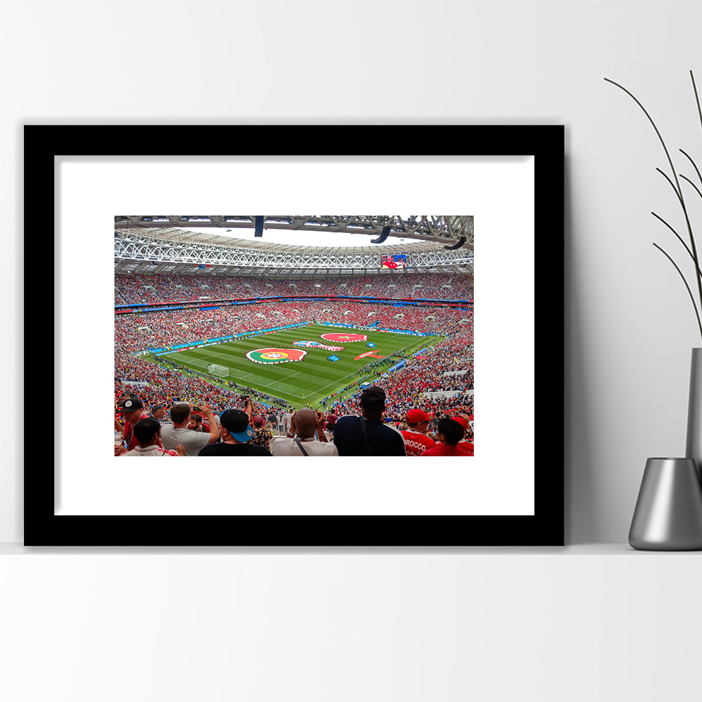 Luzhniki Stadium in Russia, Stadium Canvas, Sport Art, Gift for him, White Border Framed Art Print Wall Decor