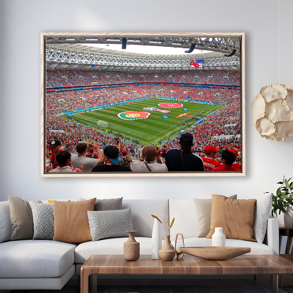 Luzhniki Stadium in Russia, Stadium Canvas, Sport Art, Framed Canvas Print Wall Art, Floating Frame