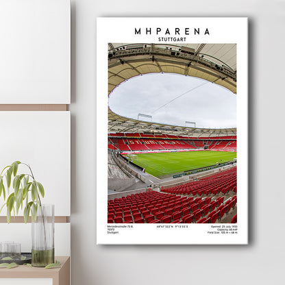 Mhparena Stadium Football, Vfb Stuttgart Stadium Wall Art Print, Bundesliga Decor, Canvas Prints Wall Art, Man Cave Decor