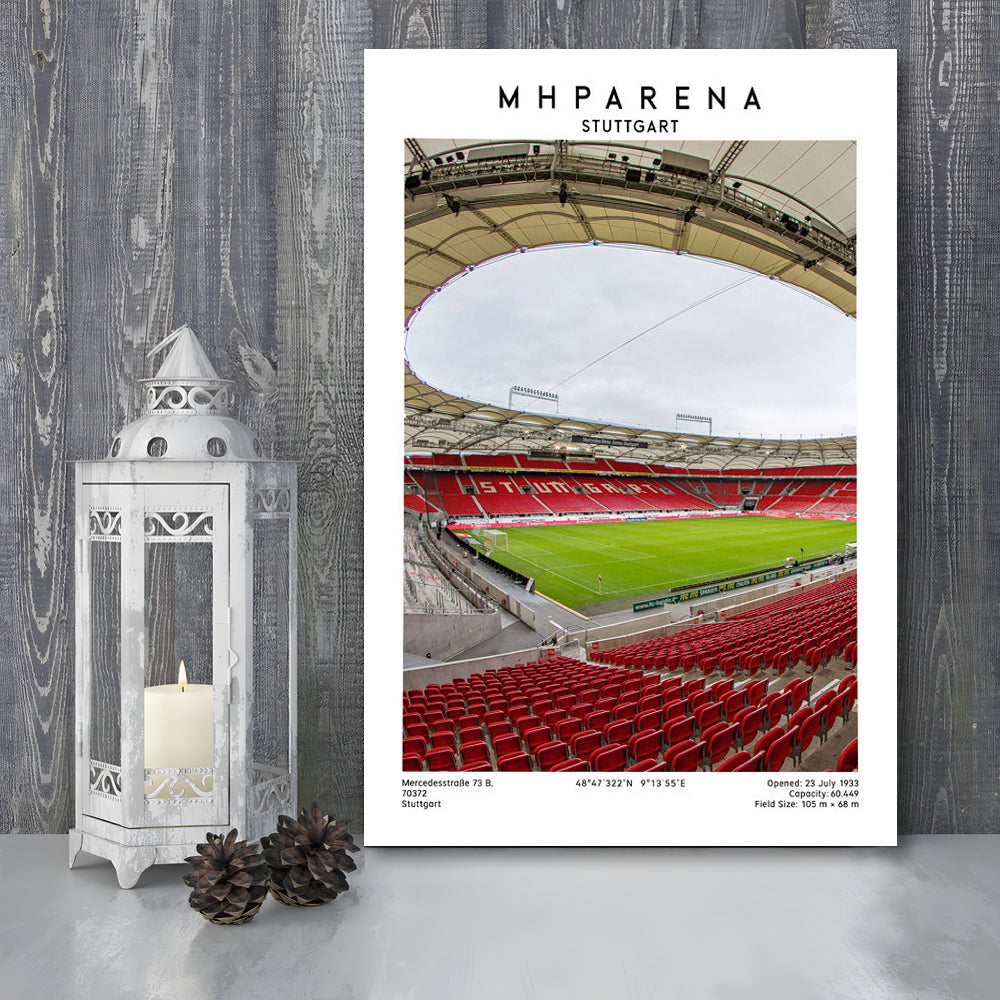 Mhparena Stadium Football, Vfb Stuttgart Stadium Wall Art Print, Bundesliga Decor, Canvas Prints Wall Art, Man Cave Decor