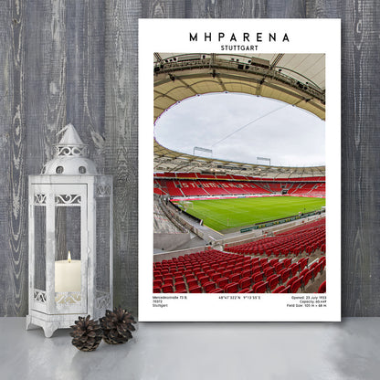 Mhparena Stadium Football, Vfb Stuttgart Stadium Wall Art Print, Bundesliga Decor, Canvas Prints Wall Art, Man Cave Decor