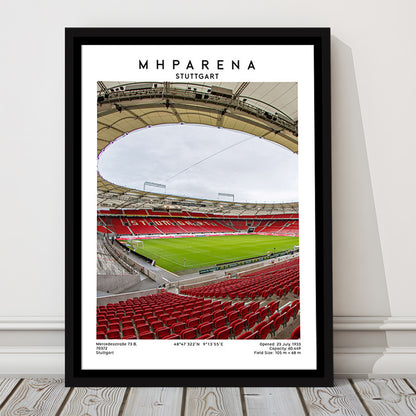 Mhparena Stadium Football, Vfb Stuttgart Stadium Wall Art Print, Bundesliga Decor, Framed Canvas Prints Wall Art