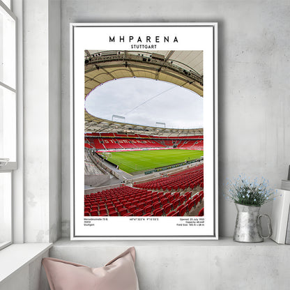 Mhparena Stadium Football, Vfb Stuttgart Stadium Wall Art Print, Bundesliga Decor, Framed Canvas Prints Wall Art