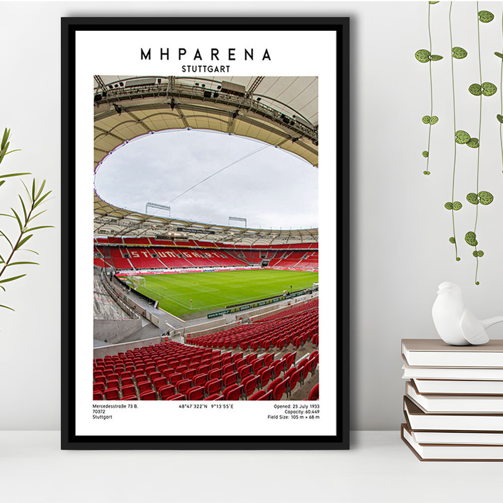 Mhparena Stadium Football, Vfb Stuttgart Stadium Wall Art Print, Bundesliga Decor, Framed Canvas Prints Wall Art