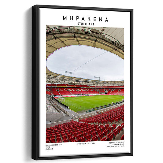 Mhparena Stadium Football, Vfb Stuttgart Stadium Wall Art Print, Bundesliga Decor, Framed Canvas Prints Wall Art