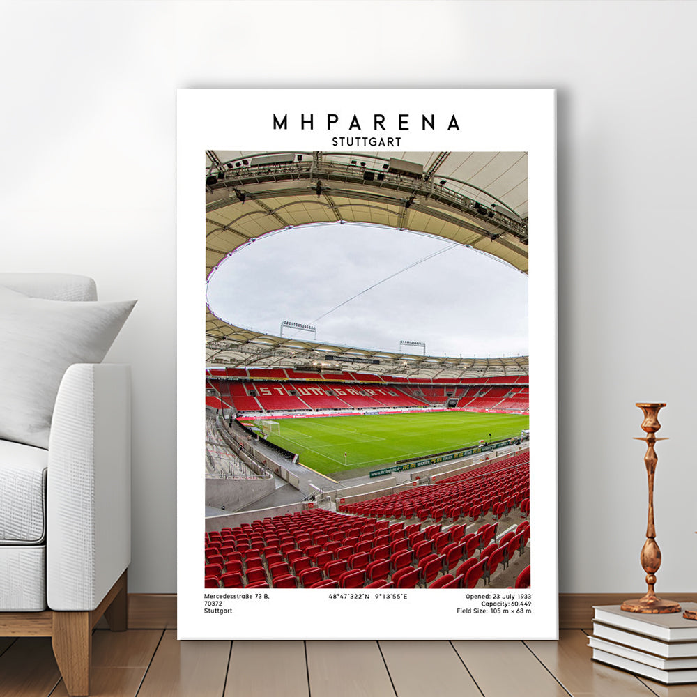 Mhparena Stadium Football, Vfb Stuttgart Stadium Wall Art Print, Bundesliga Decor, Canvas Prints Wall Art, Man Cave Decor