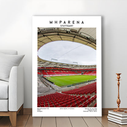 Mhparena Stadium Football, Vfb Stuttgart Stadium Wall Art Print, Bundesliga Decor, Canvas Prints Wall Art, Man Cave Decor