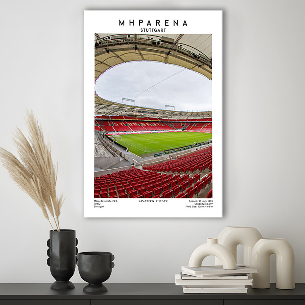 Mhparena Stadium Football, Vfb Stuttgart Stadium Wall Art Print, Bundesliga Decor, Canvas Prints Wall Art, Man Cave Decor