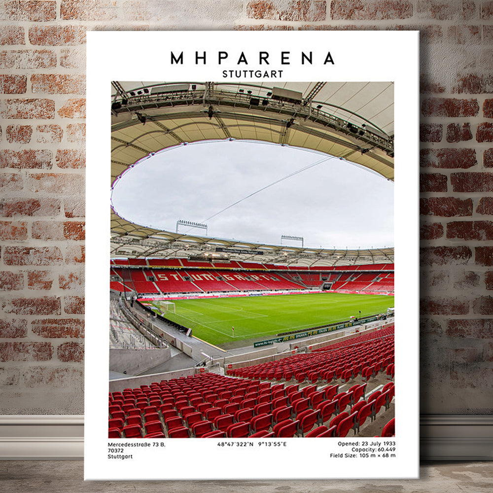 Mhparena Stadium Football, Vfb Stuttgart Stadium Wall Art Print, Bundesliga Decor, Canvas Prints Wall Art, Man Cave Decor