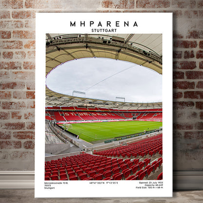 Mhparena Stadium Football, Vfb Stuttgart Stadium Wall Art Print, Bundesliga Decor, Canvas Prints Wall Art, Man Cave Decor
