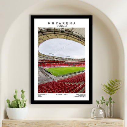 Mhparena Stadium Football, Vfb Stuttgart Stadium Wall Art Print, Bundesliga Decor, Framed Art Prints Wall Decor