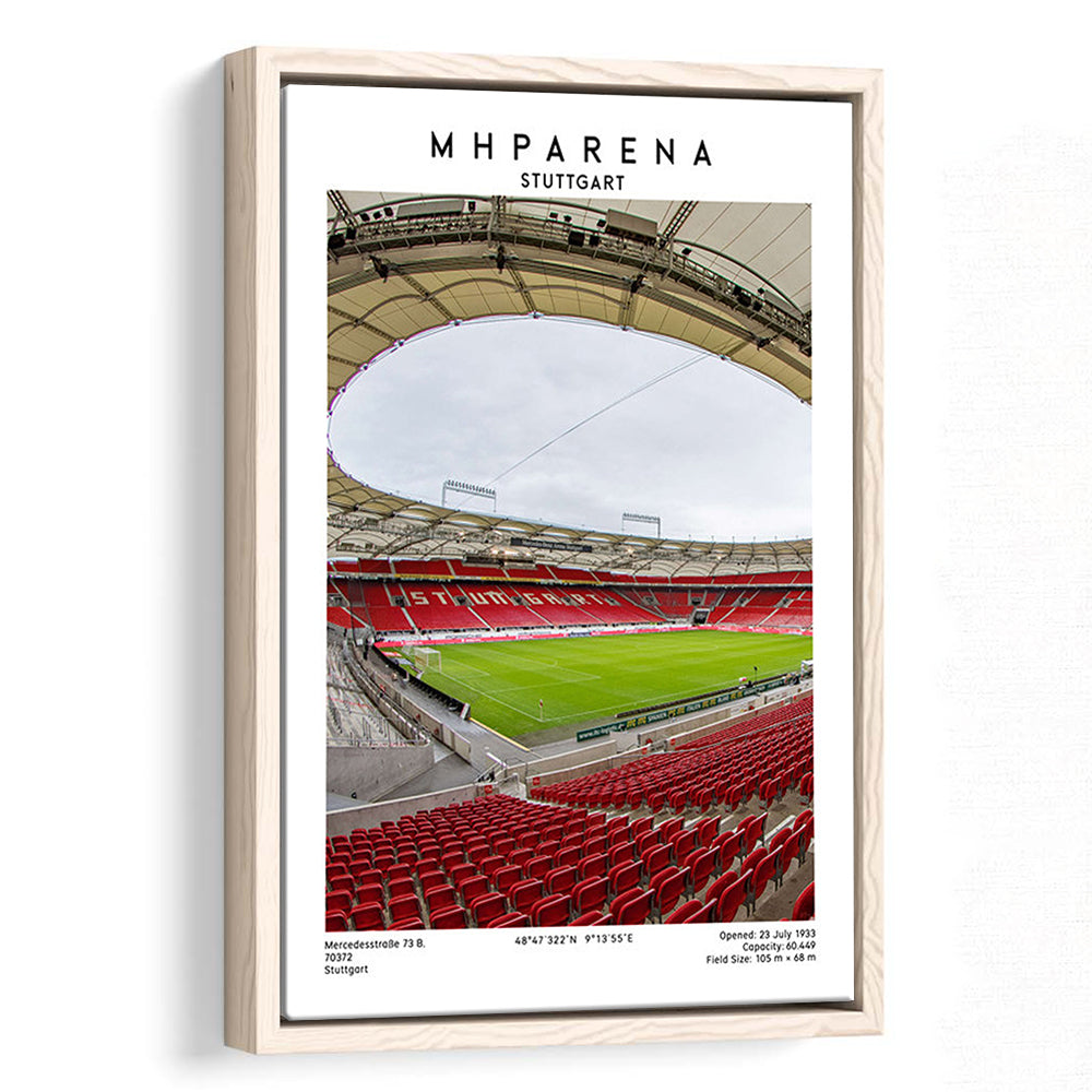 Mhparena Stadium Football, Vfb Stuttgart Stadium Wall Art Print, Bundesliga Decor, Framed Canvas Prints Wall Art