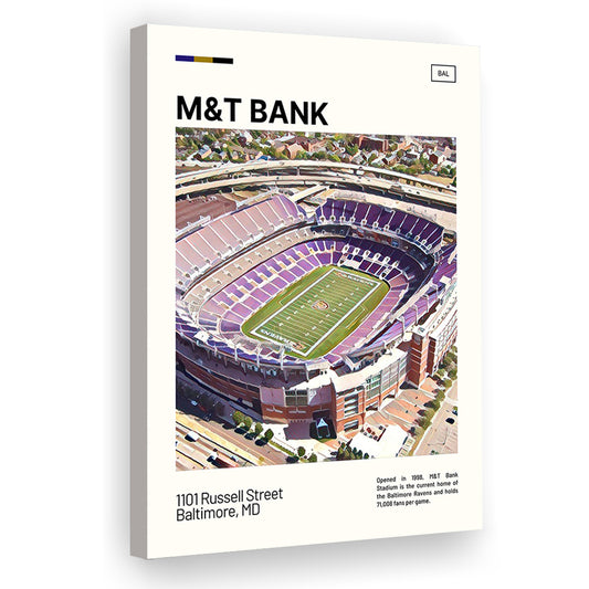 M&T Bank Stadium Print, Baltimore Ravens Stadium Canvas Art, Fan Gifts, Sport Art, Canvas Print Wall Art