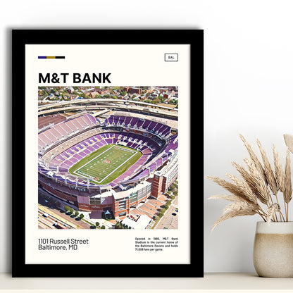 M&T Bank Stadium Print, Baltimore Ravens Stadium Art, Gifts for him, Sport Art, Framed Art Print Wall Decor