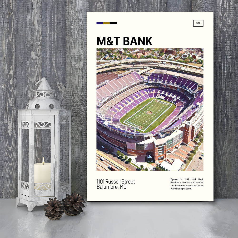 M&T Bank Stadium Print, Baltimore Ravens Stadium Canvas Art, Fan Gifts, Sport Art, Canvas Print Wall Art