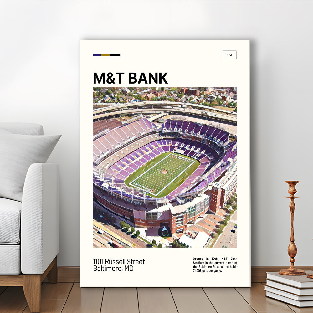 M&T Bank Stadium Print, Baltimore Ravens Stadium Canvas Art, Fan Gifts, Sport Art, Canvas Print Wall Art
