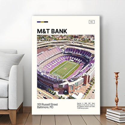 M&T Bank Stadium Print, Baltimore Ravens Stadium Canvas Art, Fan Gifts, Sport Art, Canvas Print Wall Art