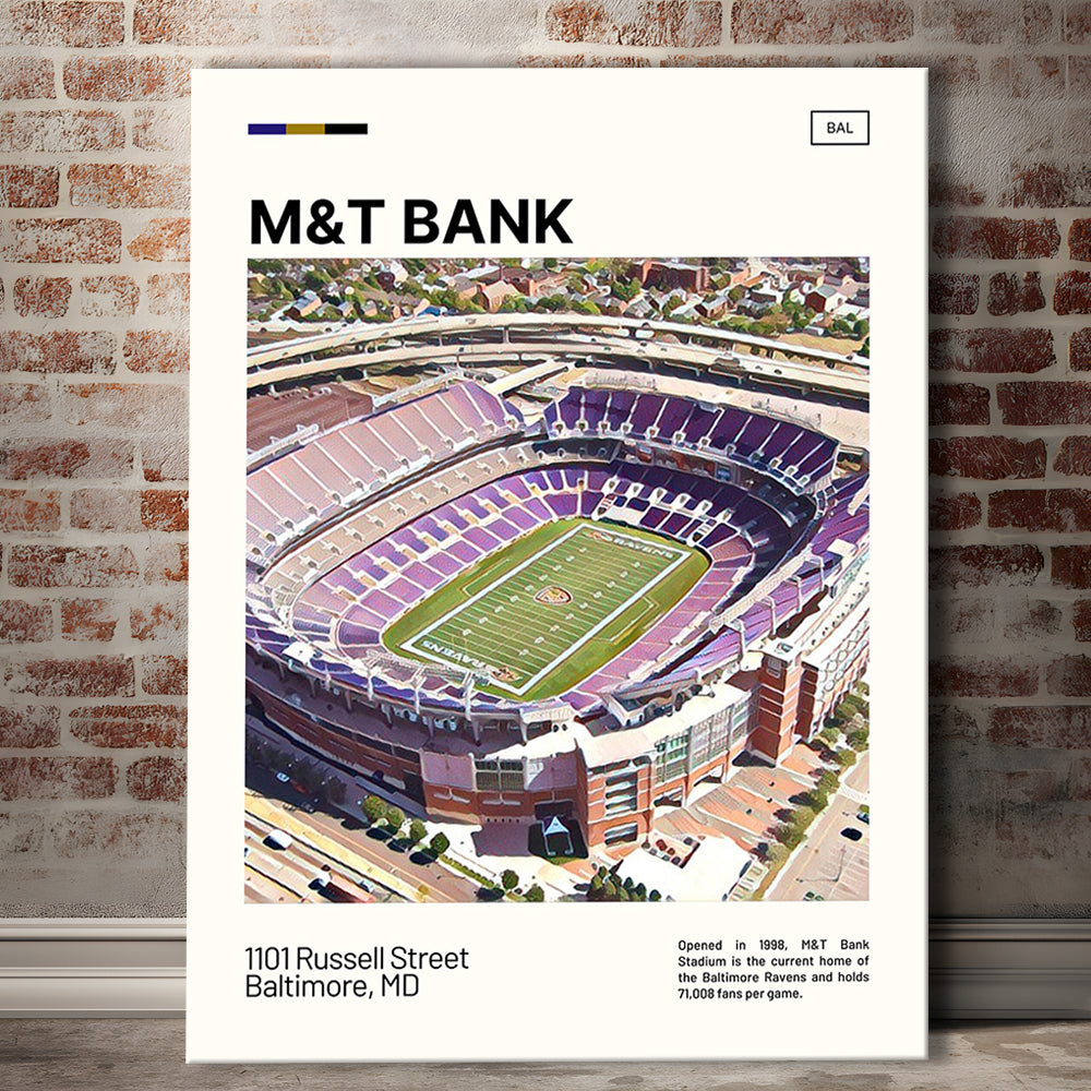M&T Bank Stadium Print, Baltimore Ravens Stadium Canvas Art, Fan Gifts, Sport Art, Canvas Print Wall Art