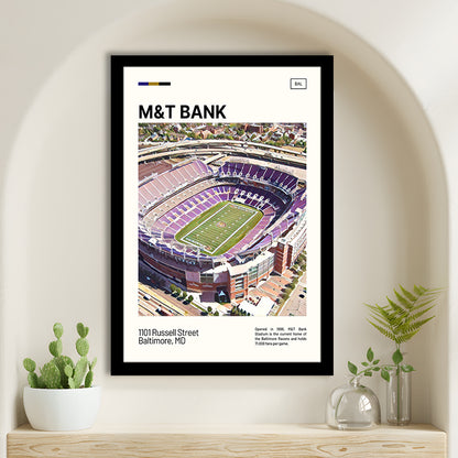M&T Bank Stadium Print, Baltimore Ravens Stadium Art, Gifts for him, Sport Art, Framed Art Print Wall Decor
