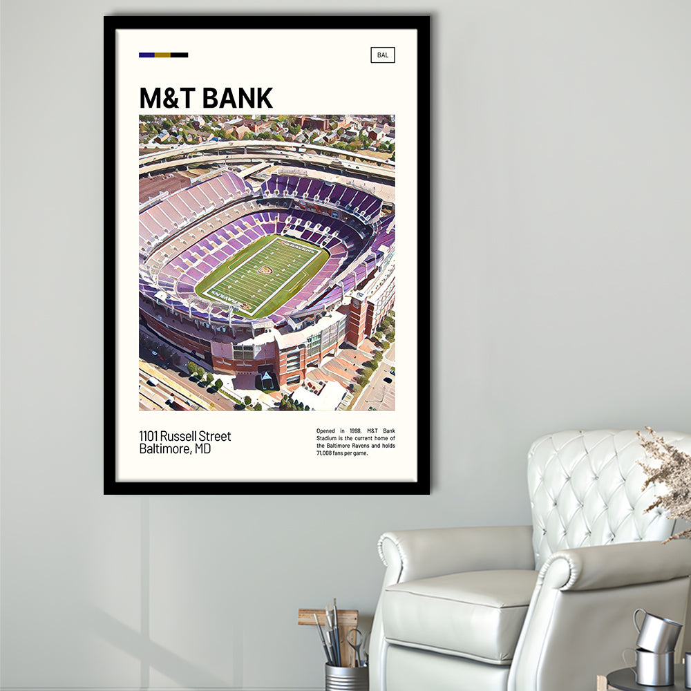 M&T Bank Stadium Print, Baltimore Ravens Stadium Art, Gifts for him, Sport Art, Framed Art Print Wall Decor